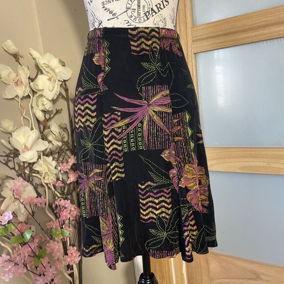 The travel collection Bohemian Boho Floral Colorful Skirt USA Made Size M - Picture 5 of 6